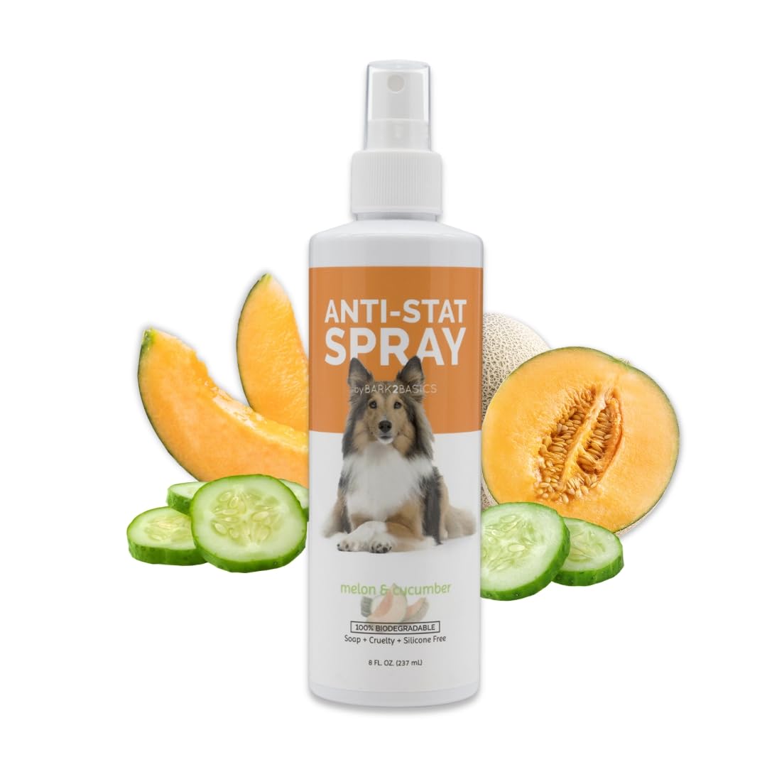 Bark2Basics Anti Stat Pet Scissoring Spray and Detangler for Dogs and Cats, 8 oz - Natural Ingredients, Combing and Brushing Spray, Removes Mats and Tangles, Silicone-Free