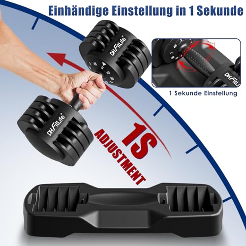 12kg verstellbare Hanteln 2 bis 12 KG mit 5 Gewichtsstufen, Kurzhanteln Set mit Hantelscheiben, Kurzhanteln verstellbar, variable Gewichte 5 in 1, 2er Set – Bild 4