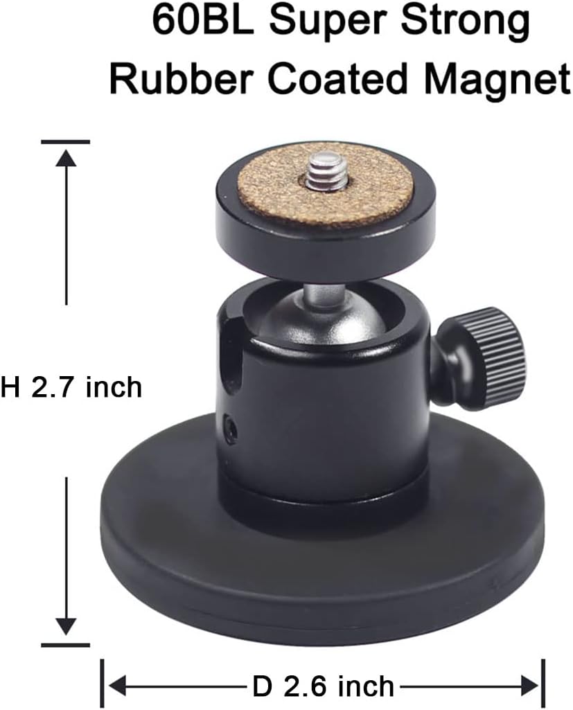 Magnetic Camera Mount Ball Head Compatible with GoPro Hero 9/8/7, DJI Osmo, Wyze Cam V3, Insta360 Action Cam Can Be Firmly Adsorbed On The Surface of Cars, Iron Beams, Iron Cabinet, Refrigerator,etc. : Electronics