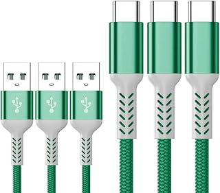 TOTVTOT USB C Charger Cable 2M 3Pack Type C Charger Fast Charging Lead Nylon Braided for Samsung Galaxy S20 S21 S20 S10 S9 S8 A12 A20e A21s A40 A51 A70,Huawei P30 P20 P40,Google Pixel,Xiaomi,Sony