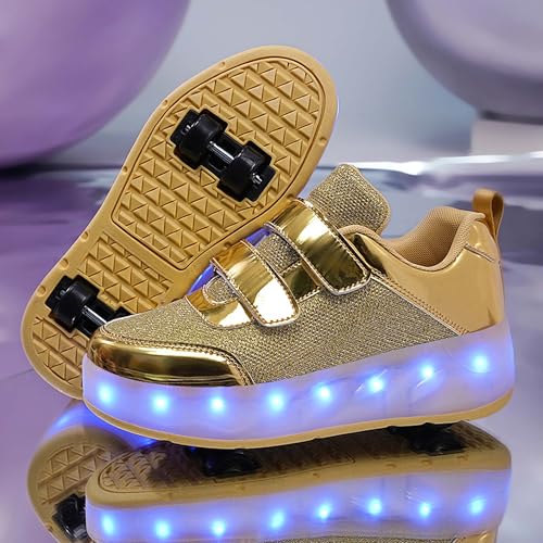 Kids LED Roller Skating Shoes are Suitable for Boys Girls Light Emitting Roller Skating Sports Shoes with Detachable Wheels Rechargeable Flash Wheels2