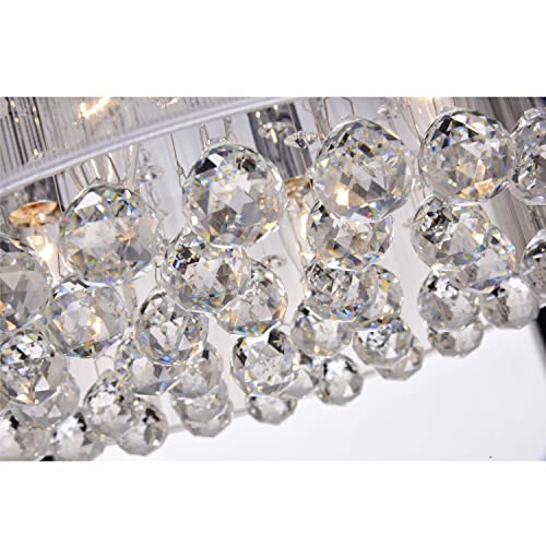 Jojospring Flushmount 4-Light Chrome And White Crystal Chandelier #TOP6