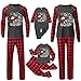Weihnachten Schlafanzug Familie Set Christmas Pyjama Set mit Weihnachtsbaum Drucken Rundhals Langarm Oberteile und Lange Hosen Nachtwäsche Weihnachtspyjamas für Damen Herren Junge Mädchen