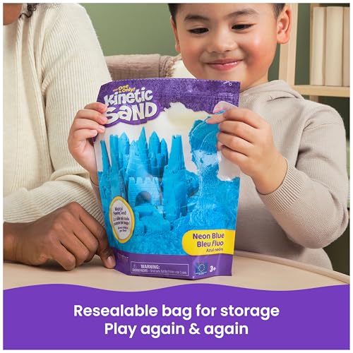 Kinetic Sand, 2.5lbs Blue Play Sand, Amazon Exclusive, Moldable Sensory Toys for Kids, Resealable Bag (Packaging May Vary), for Ages 3 and up, Pack of 3 - Image 9