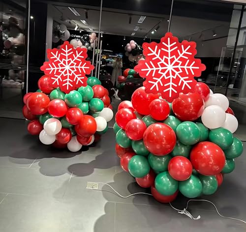 Red Snowflake Balloons for Happy New Year Winter Wonderland Christmas Party Decorations Birthday Party Decorations10pcs - Image 3