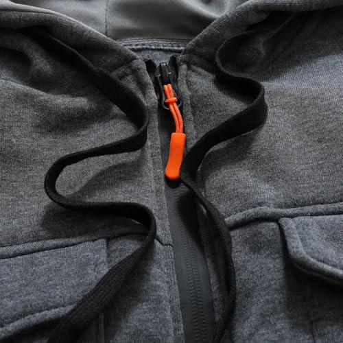 Mens Jackets Zip up Plain Hoodie Long Sleeve Heavyweight Fleece Sweatshirts Fall Winter Outdoor Casual Warm Hoodie3