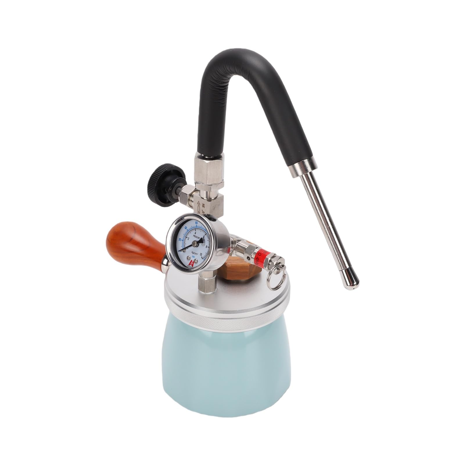 de Aluminio a con Manometro 450ml para Latte Art