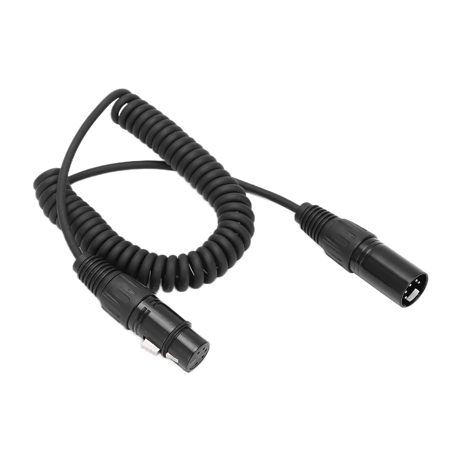 Dioche Headset Extension Spring Cable Coiled Cord 5Pin XLR Connector Cord Replacement for Aviation Headphone
