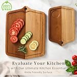 Acacia Wood Cutting Board Set of 2 (16x12, 10x8) Wooden Cutting Boards for Kitchen Non Toxic Dishwasher Safe Non Slip, Extra Large Cutting Board for Meat, Charcuterie, Chopping