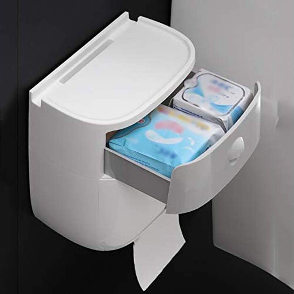 NEECS Porta Carta igienica, Porta fazzoletti autoadesivi da Parete in plastica per Bagno