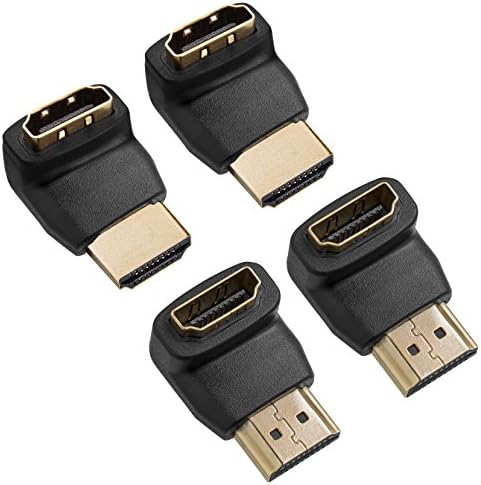 Twisted Veins HDMI 90 & 270 Degree, 4-Pack, Right Angle Adapters/Connectors, Supports HDMI 2.0b 4K 60hz HDR