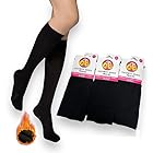 Lucchetti Socks Milano 3 Paia Gambaletti Termici Donna Invernali in Pile mIcrofibra Gambaletti Invernali Lunghi Calzettoni Calze Termiche Tempo Libero (Taglia Unica, 3 Paia Nero)