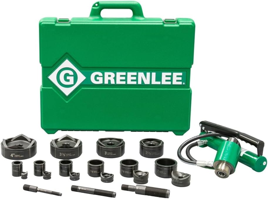 Greenlee 7310 Ram and Hand Pump Hydraulic Driver Kit with 10 Conduit Sized Punches
