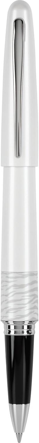 PILOT MR Animal Collection Gel Roller Pen in Gift Box, Matte White Barrel with White Tiger Accent, Fine Point Stainless Steel Nib, Refillable Black Ink (91234)