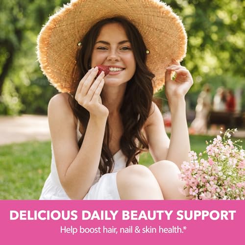 Biotin Gummies | 5000mcg | Ultimate Hair, Skin, & Nails Support for Women | Beauty Supplement for Faster Hair Growth | Strawberry Flavored Gummies with Coconut Oil | Gluten-Free, Vegetarian | 90 Ct. - Image 3