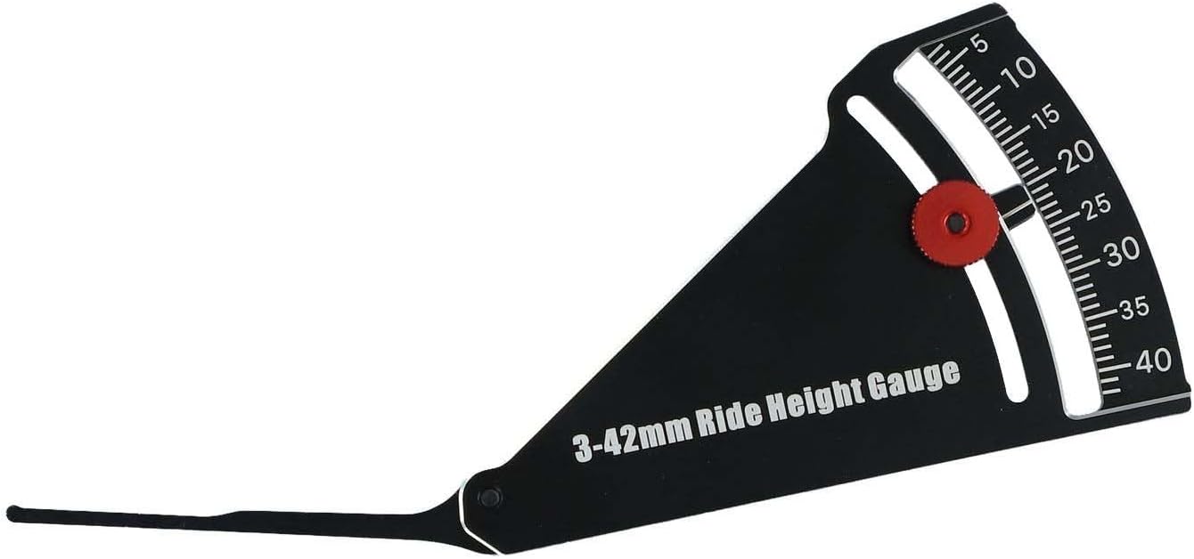 Aluminum RC Car Height Gauge 3-42mm Adjustable Ride Camber Ruler Off-Road Trucks Road Vehicles Black Repair Tool Kit