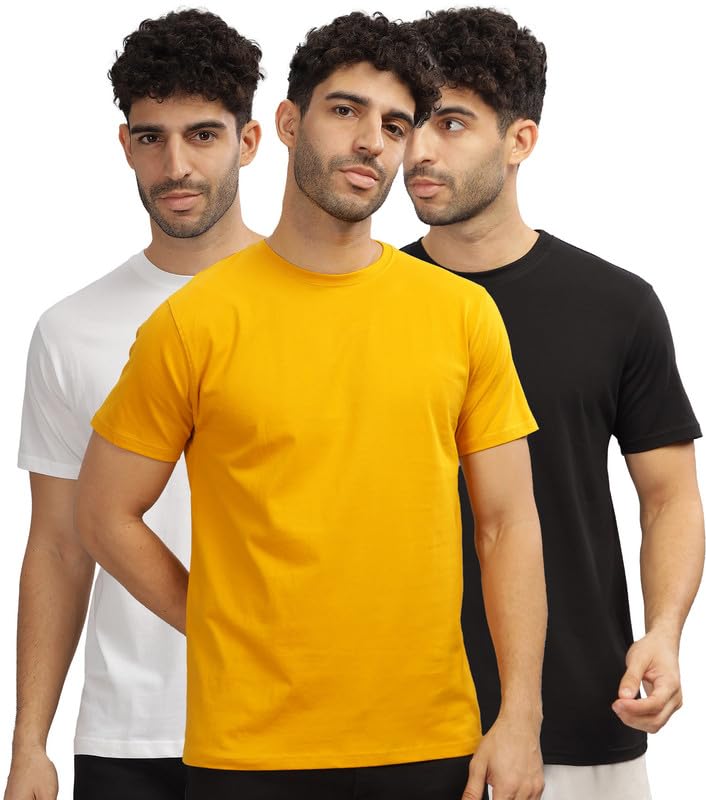 Image of XENOVAURBAN Unisex Regular Cotton Combo of 3 Solid Color Tshirt