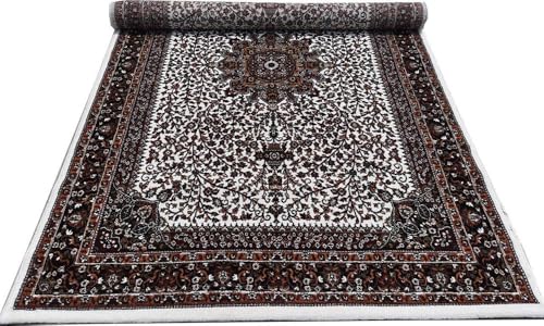Image of Thick n Soft Acrylic Carpets for Home Living Room Bedroom with 12 MM Pile Height Thickness 5 Feet x 7 Feet Ivory Colour