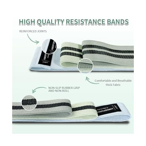 HIMESPORNER 9 PCS Fabric Resistance Bands Set for Working Out - Image 3