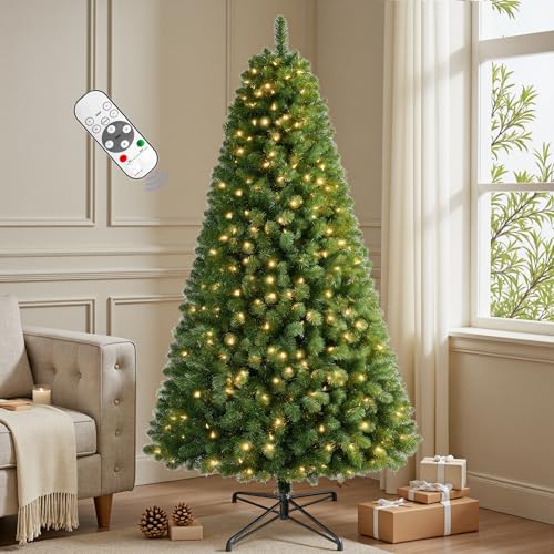 7.5 FT Pre-lit Christmas Tree Spruce with Remote Control, 350