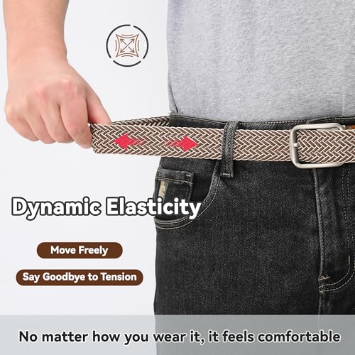 Image of Mile High Life | Braided Stretch Elastic Belts | Pin Oval Solid Black Belt Buckle | PU Loop End Tip Men /Women /Junior Belt