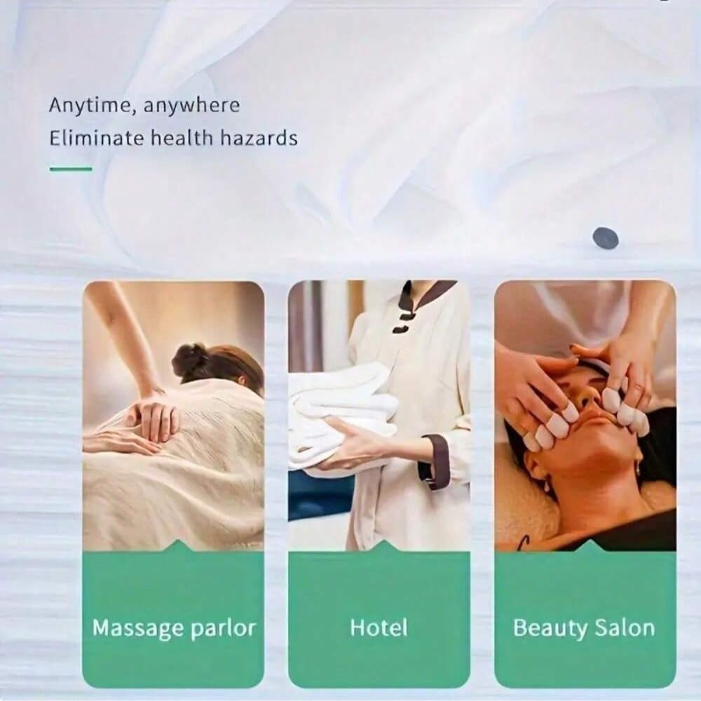 100PCS Disposable Massage Sheets with Perforated Design - 80cm x 180cm Soft Durable Non-Woven Fabric Suitable for Spa, Tattooing, Waxing & Massage Tables - Hygienic Easy-Clean Body Wrap Liners (White)
