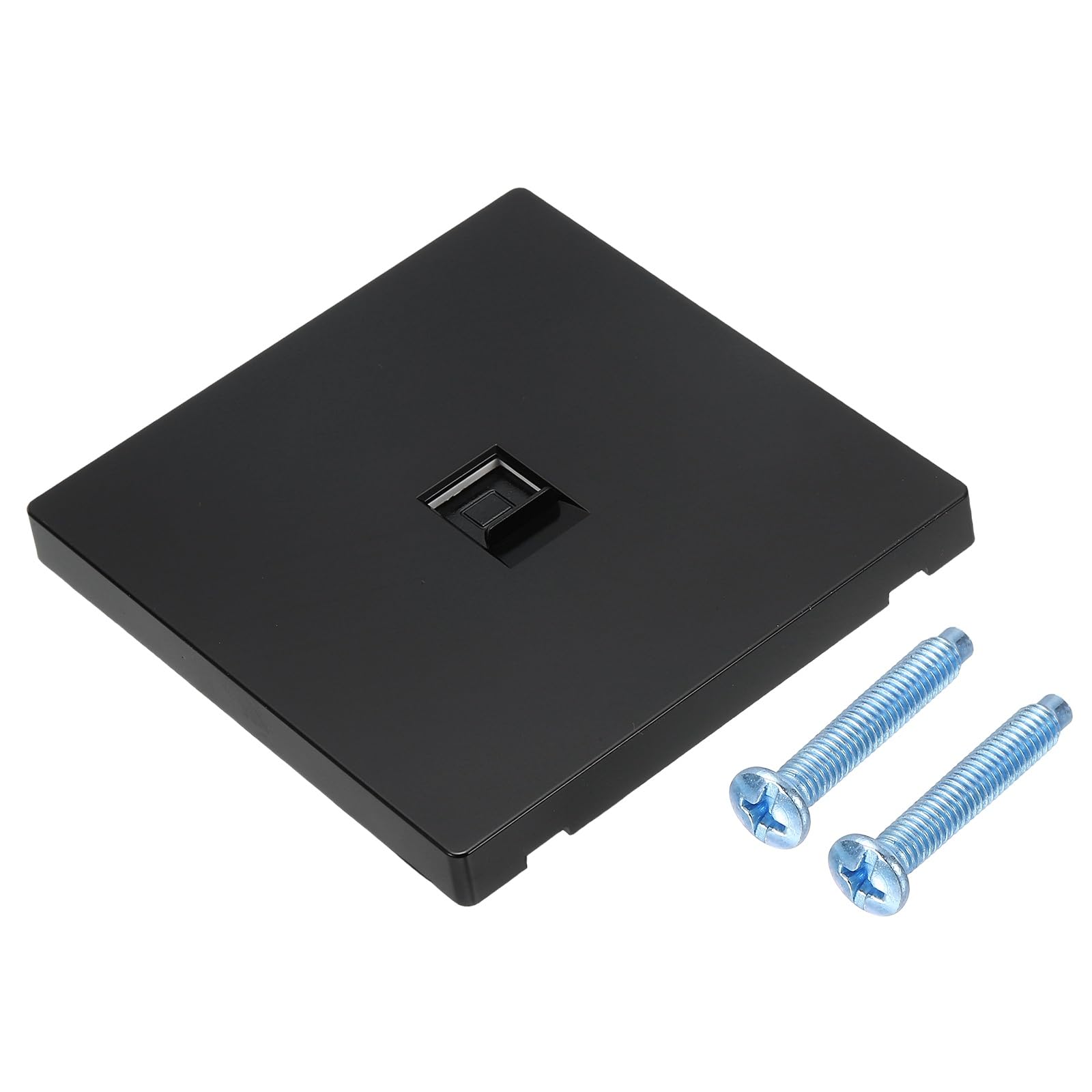 sourcing map RJ45 Socket, CAT6 Ethernet Socket Wall Plate Outlet, Single Port Face Plate with M4 Screw for CAT5 CAT5e CAT6 Ethernet Cable Networking, 90 x 86 mm, Black