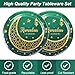 Foxercases 48Pack Ramadan Mubarak Party Supplies Taableware Set Include 24 Ramadan Eid Mubarak Plates 24 Napkins for Ramadan Eid Mubarak Decoration (Green)