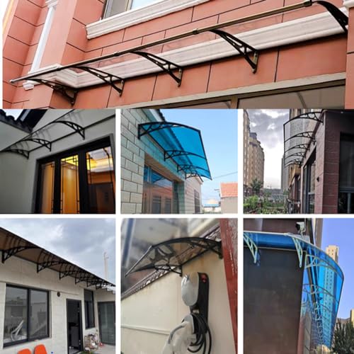 Toldo con Fregadero de Policarbonato Transparente y Soporte de Aluminio 80x110cm 6