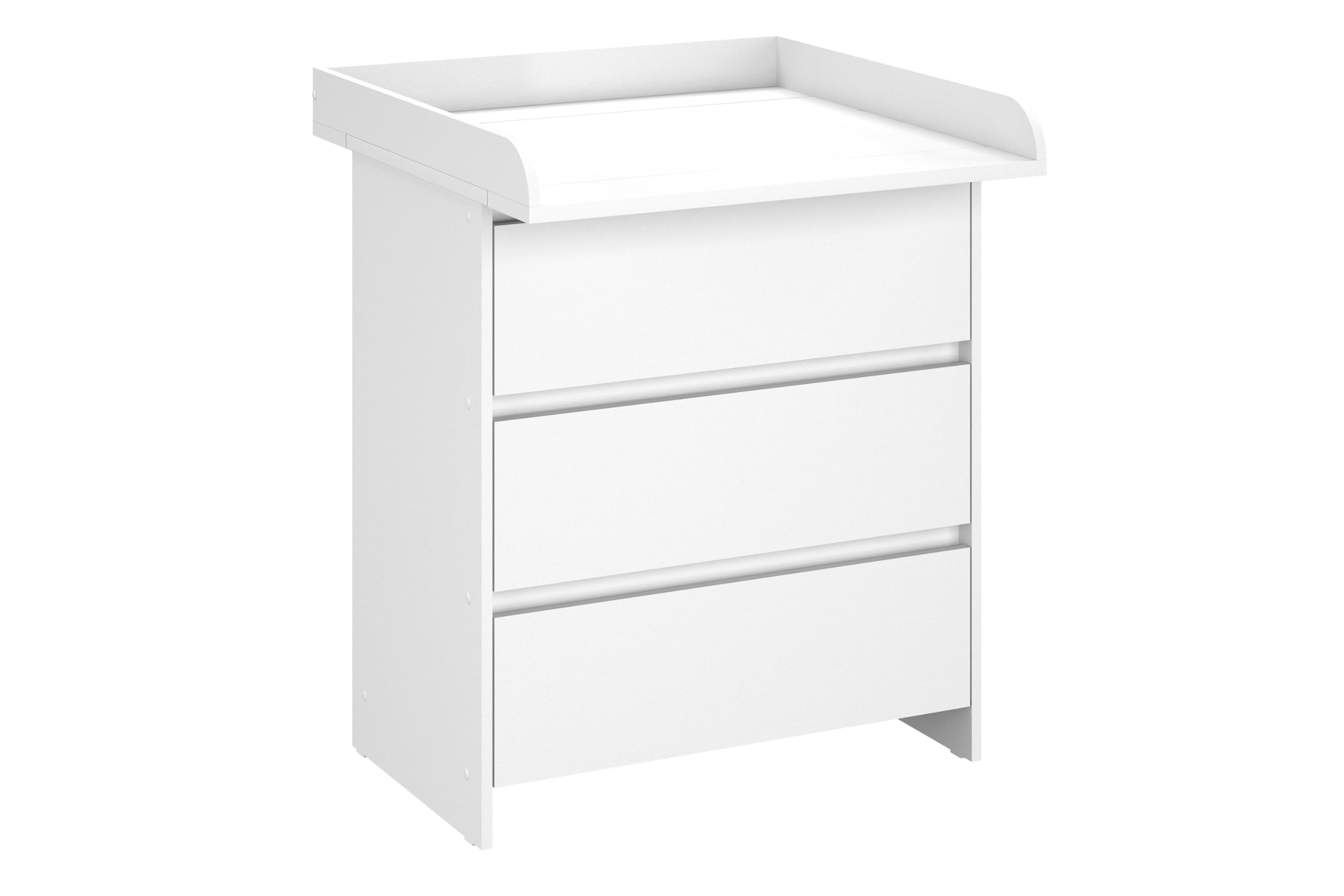 Shefa Kids 820 Commode à Langer Blanc – Table à Langer 3 tiroirs & Commode Chambre Enfant, Set complet Chambre bébé Avec plan à Langer rabattable, Station de Change ergonomique