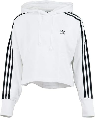 adidas Cropped - Sudadera con capucha para mujer Blanco 36: Amazon.es: Ropa