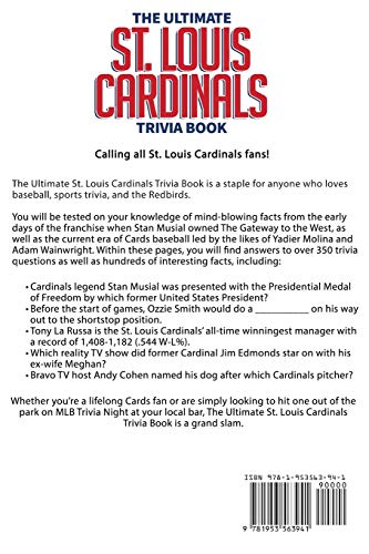 The Ultimate St. Louis Cardinals Trivia Book: A Collection Of Amazing Trivia Quizzes And Fun Facts For Die-Hard Cardinals Fans! #TOP1
