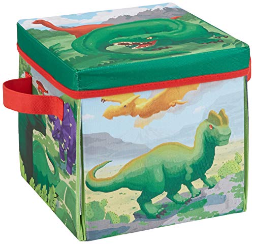 PREXTEX 2-in-1 Convertible Dinosaur Toys Storage Bin & Pre-Historic Dinosaur Play Mat