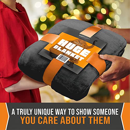 Oversized Blanket 120X120 For Families, Couples & Friends - Extra Large Blanket - Biggest Blanket In The World - 10X10 Family Blanket - Super Cozy Fleece Throw - Biggest Gift Of 2023 (Dark Gray) #TOP7