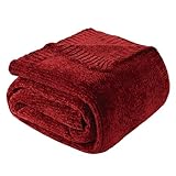BATTILO HOME Christmas Red Throw Blanket for Couch, Chenille Knit Blanket for Sofa, Chair, Christmas Decor, Super Soft Blanket, 51