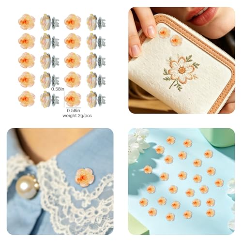 Image of 20 Pcs Enamel Rose Flowe Brooches Pins for Women Colorful Floral Brooch Flower Lapel Pin Badge Crafts Breastpin Jewelry Gift for Women Men Clothing Bags Backpacks Jackets Hat