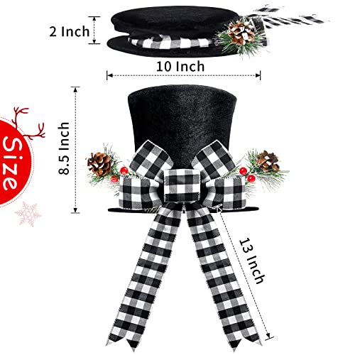 Christmas-Tree-Topper-Hat-Black-Velvet-Xmas-Tree-Toppers-with-Classical-Buffalo-Plaid-Big-Bow-tie-and-Lengthened-Ribbon-Tree-Topper-for-Christmas-Holiday-Party-Home-Decorations-Xmas-Decor Christmas Tree Topper Hat Black Velvet Xmas Tree Toppers with Classical Buffalo Plaid Big Bow tie and Lengthened Ribbon Tree Topper for Christmas Holiday Party Home Decorations Xmas Decor