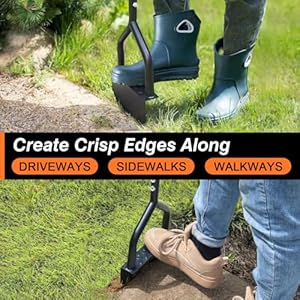 Colwelt Manual Edger Lawn Tool 40-inch, Half Moon Edger Chopper Lawn Tool with V-Shape Serrated Blade, Solid Steel Lawn Edger Tool with Soft T-Grip, Garden Edger for Sidewalk, Grass, Yard, Landscape Colwelt Manual Edger Lawn Tool 40 inch Half Moon Edger Chopper Lawn Tool with V Shape Serrated Blade Solid Steel Lawn Edger Tool with Soft T Grip Garden Edger for Sidewalk Grass Yard Landscape