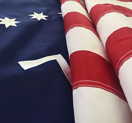 Winbee American Bennington 76 Flag 3X5 Ft - Premium Embroidered Stars, Heavy Duty 300D Nylon, Sewn Stripes And Brass Grommets. Best Us 1776 Bennington Revolution Flag Great For Outdoor/Indoor Display #TOP3