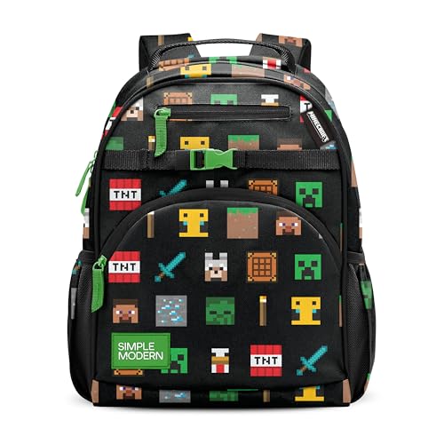 Simple Modern Medium Minecraft Toddler Backpack for School Girls and Boys | Kindergarten Elementary Kids Backpack | Fletcher Collection | Kids - 15 tall | Minecraft Mashup