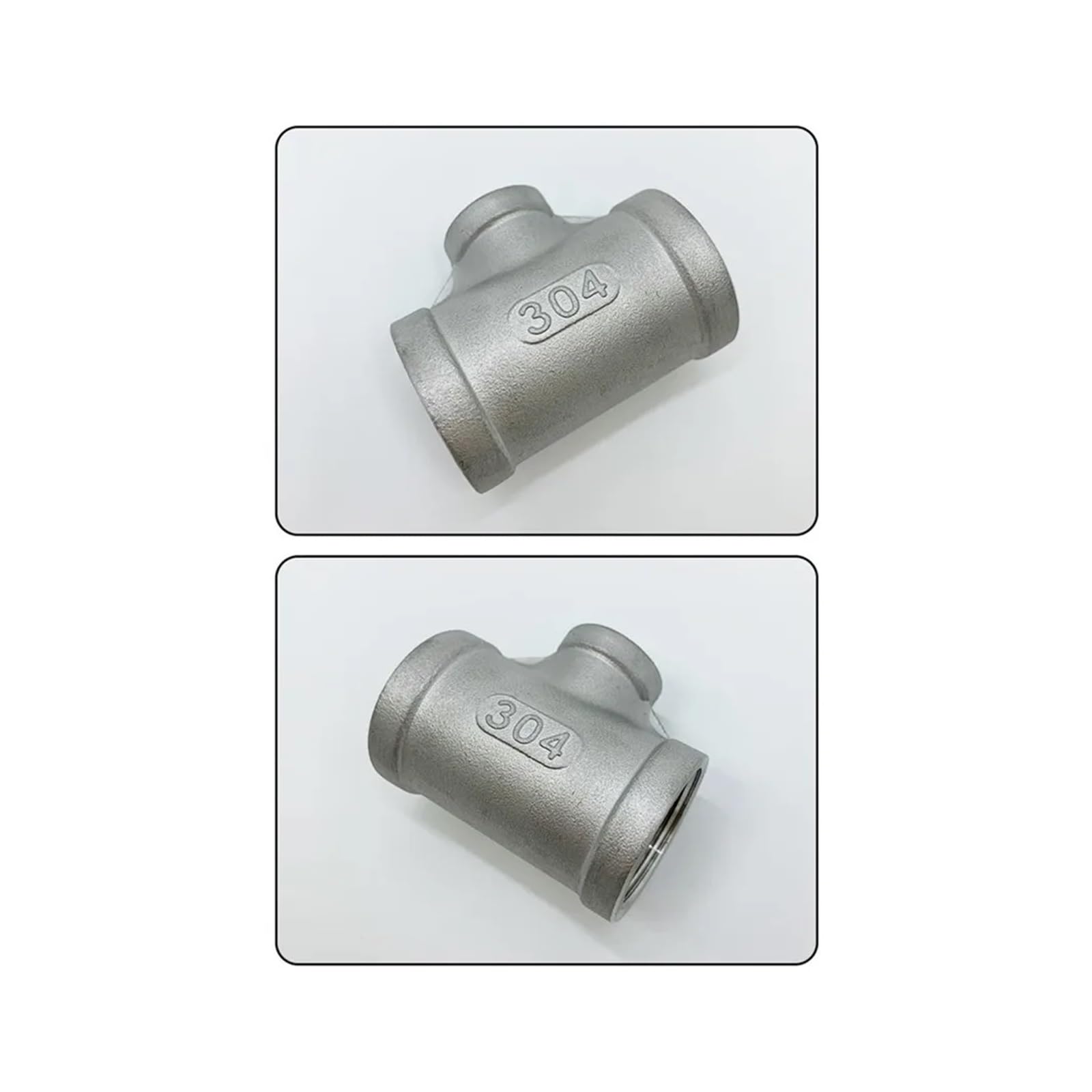 1/8 "1/4" 3/8 "1/2" 3/4 "1" 1-1/4 "1-1/2" NPT Hilo Femenino 3 vías 304 Adaptador de Montaje de tubería de Acero Inoxidable Conector Reductor en T(1-1l2 to 1)