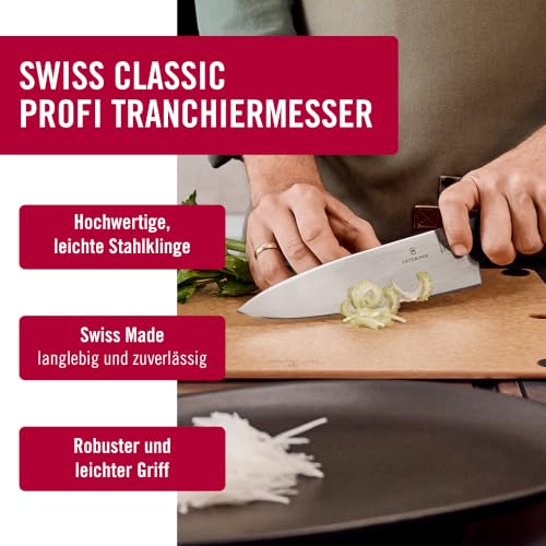 Victorinox Swiss Classic, Profi Tranchiermesser, Extra Scharfe Klinge, gerader Schliff, 20 cm, Kunststoffgriff, Rostfreier Stahl, schwarz – Ansicht 5