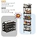 5-Tier Freestanding Wine Racks: 50 Bottles Wine Rack Shelf Wall Mounted with Fences, Wines Bottle Holder Display Shelf, Liquor Storage for Kitchen, Dining Room, Bar, Wood, 17.28''L x 7.95''W x 68.5''H