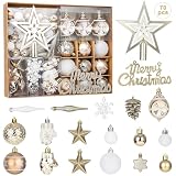 70pcs Bolas de Navidad Irrompibles,Bola Navideña de Romance del Champán Decoración,árbol Copo de Nieve Navidad,Plástico para Decoración del Árbol,¡Ideal para Navidad y Festivales en el Hogar