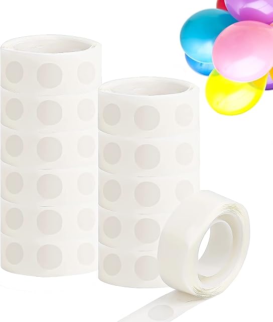 SULOLI Glue Dots,1200 PCS Sticky Dots Double Sided Glue Dots for Balloons(10mm)