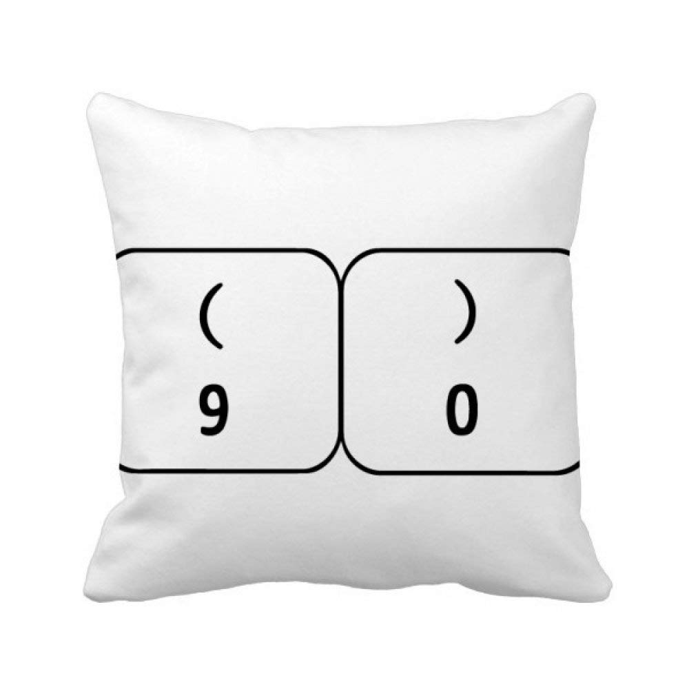 Housse de coussin carrée symbole clavier 9 0 taie déco