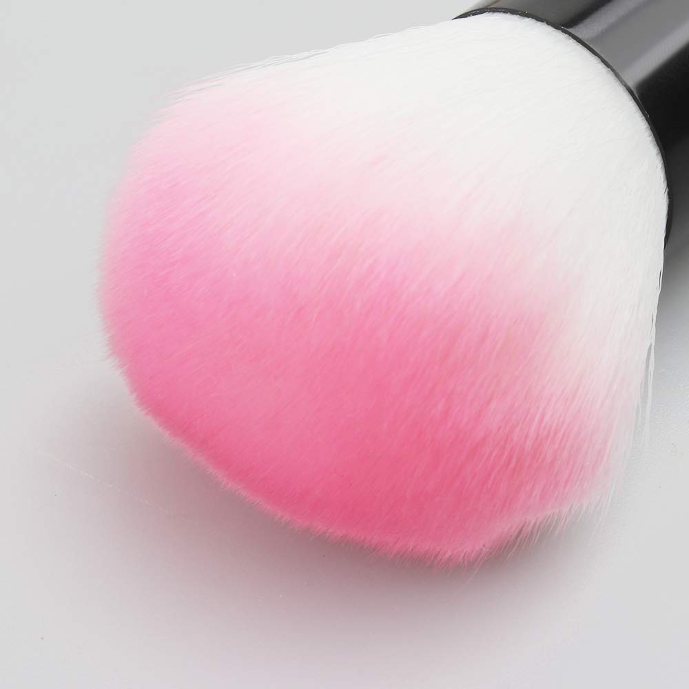 4 pezzi di spazzole per unghie Kabuki per rimuovere la polvere da manicure, polvere per unghie morbida Rosa e viola, fibra artificiale