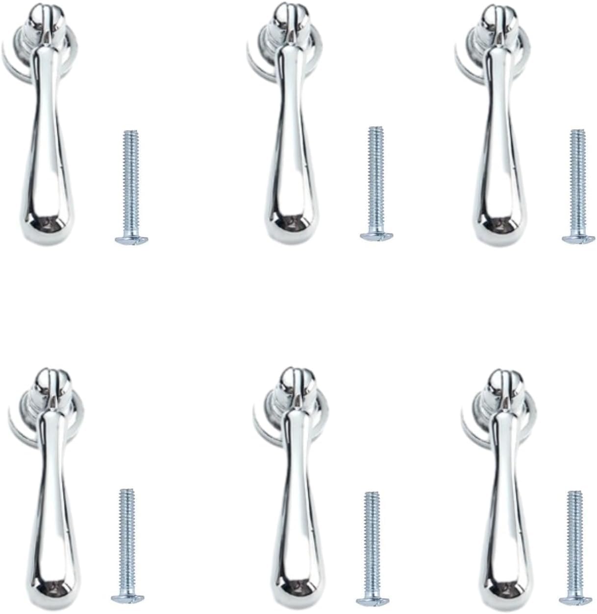 Djgkenvq Water Drop Los Color 70*18Mm Drawer Handles, Cabinet Handles,6 Pack Zinc Alloy Wardrobe Knobs(Water Drop Los Color 70 * 18Mm)