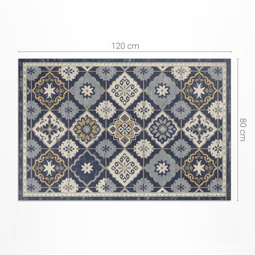 Tapis en vinyle rectangle 80x120 cm étanche motif mosaïque