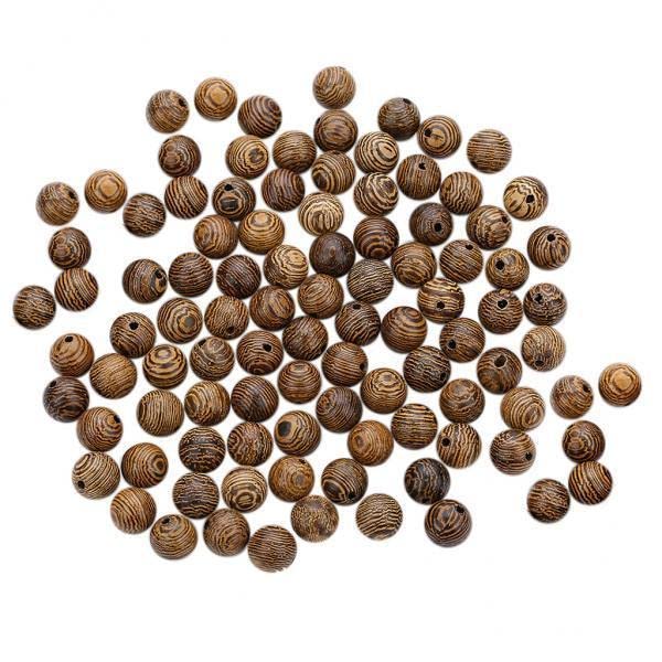SNAPPSY 2x100pcs Wood Grain Natural Round Bead Spacer Bead for Jewelry Making Bracelet-picture-32